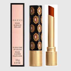 NIB ⭐GUCCI #307 LOUISE ORANGE Glow & Care Shine Lipstick ✅ BNIB